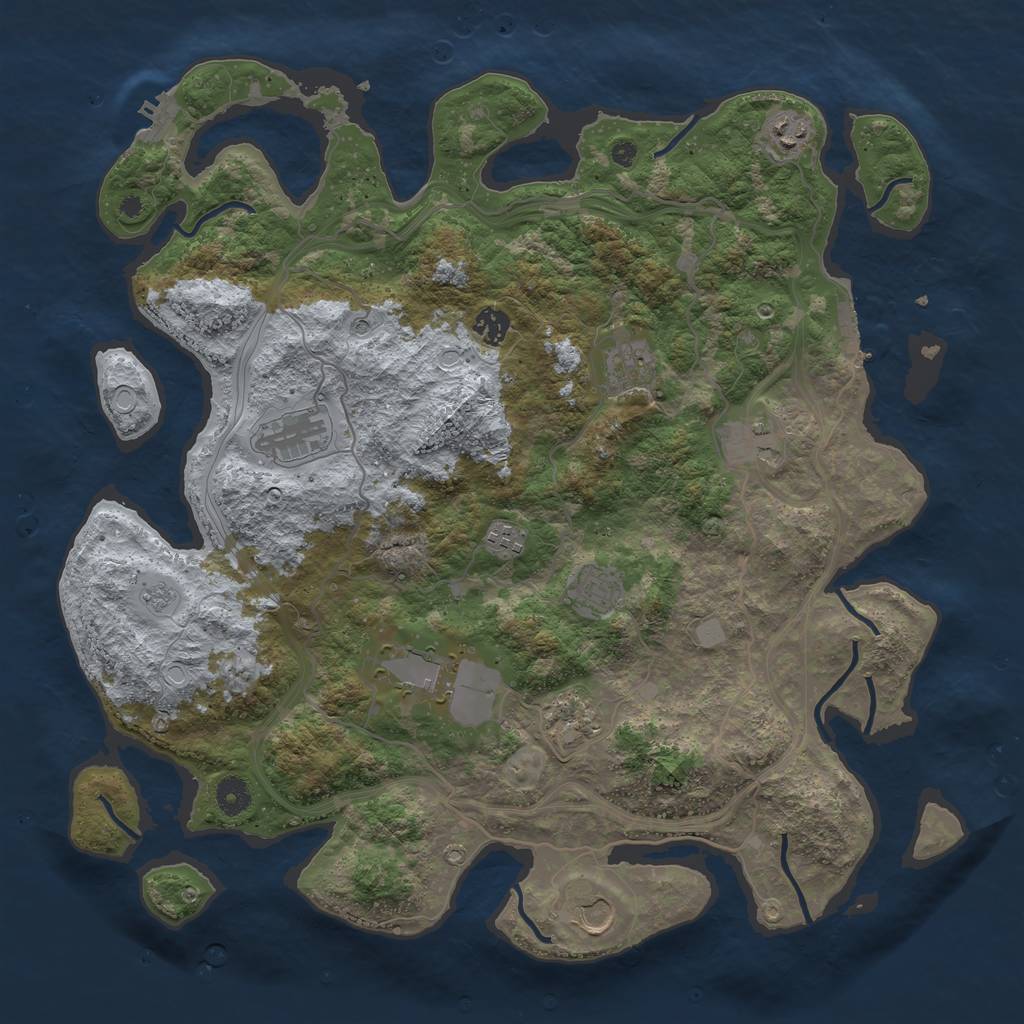 Rust Map: Procedural Map, Size: 4250, Seed: 1206835348, 19 Monuments