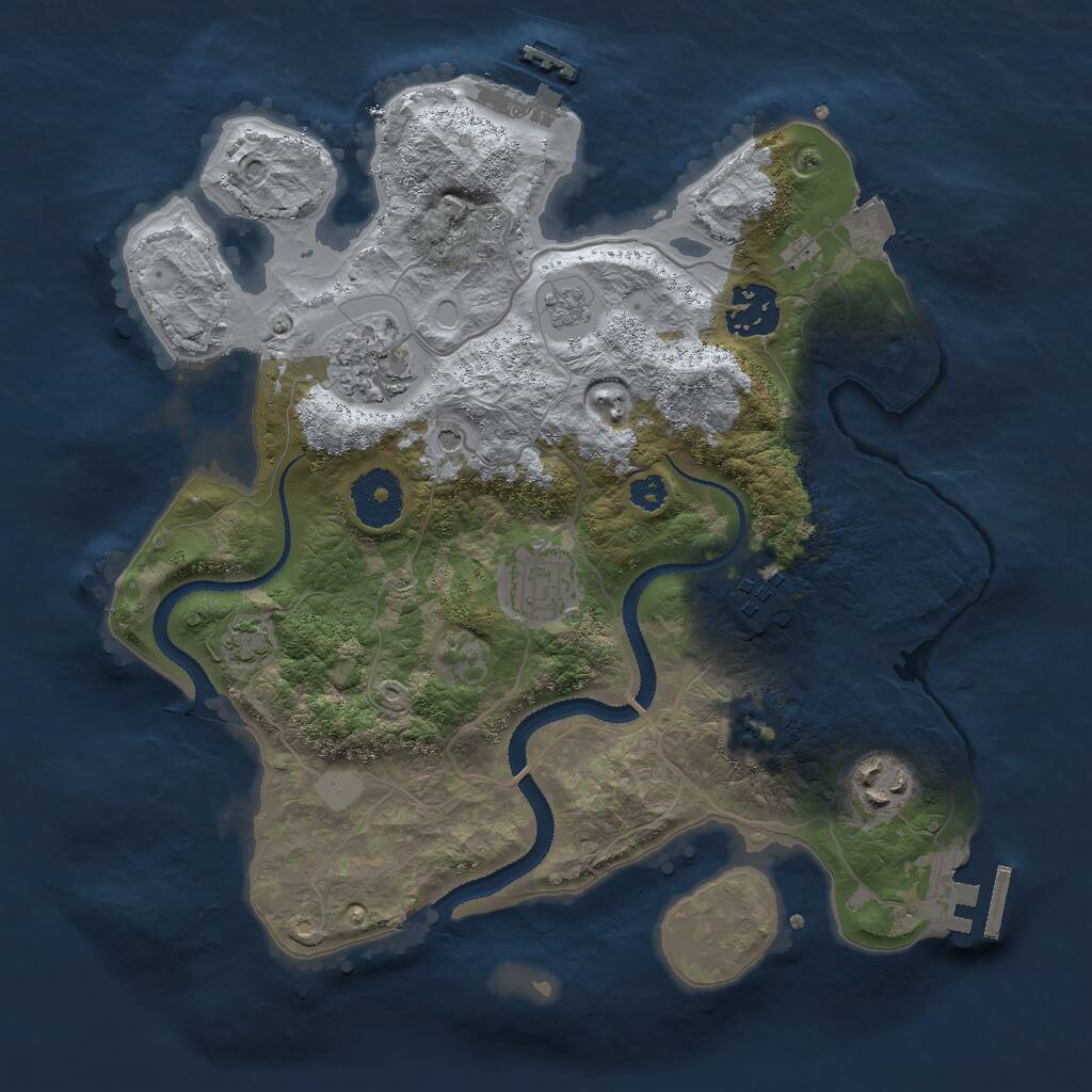 Rust Map: Procedural Map, Size: 3000, Seed: 51883485, 11 Monuments