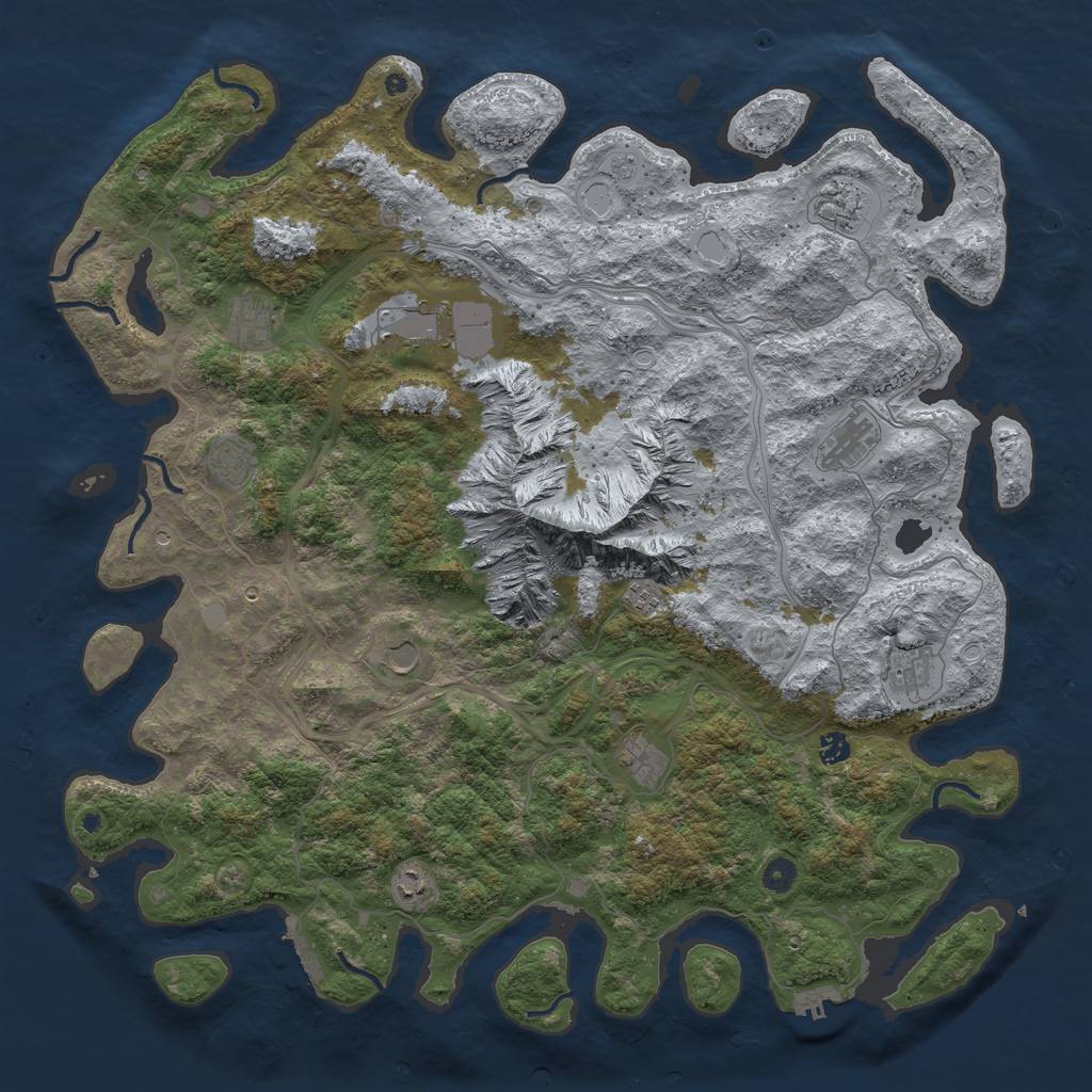 Rust Map: Procedural Map, Size: 5000, Seed: 133244394, 20 Monuments