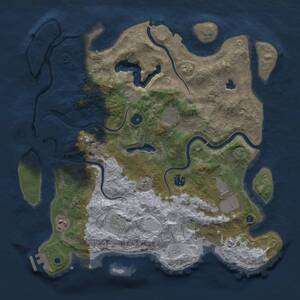 Thumbnail Rust Map: Procedural Map, Size: 4000, Seed: 700333207, 11 Monuments