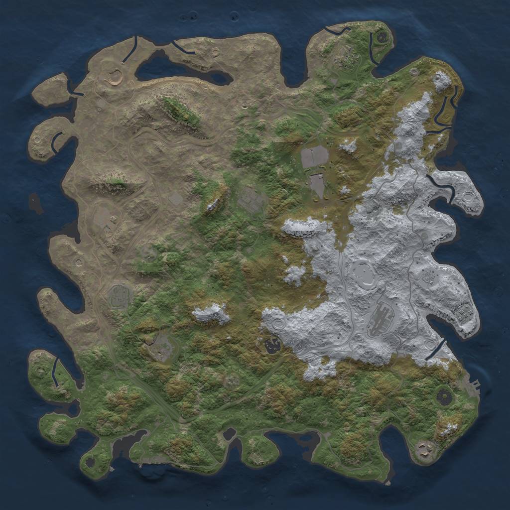 Rust Map: Procedural Map, Size: 4800, Seed: 1442052402, 20 Monuments