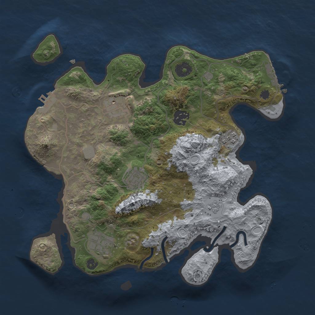 Rust Map: Procedural Map, Size: 3000, Seed: 9119, 13 Monuments