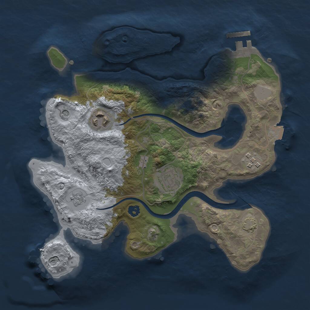 Rust Map: Procedural Map, Size: 2600, Seed: 293849, 8 Monuments