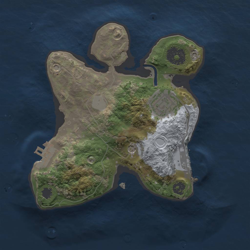 Rust Map: Procedural Map, Size: 2000, Seed: 520424650, 9 Monuments