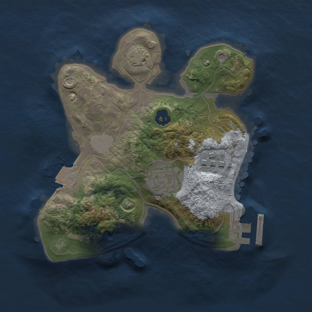 Rust Map: Procedural Map, Size: 2000, Seed: 520424650, 5 Monuments