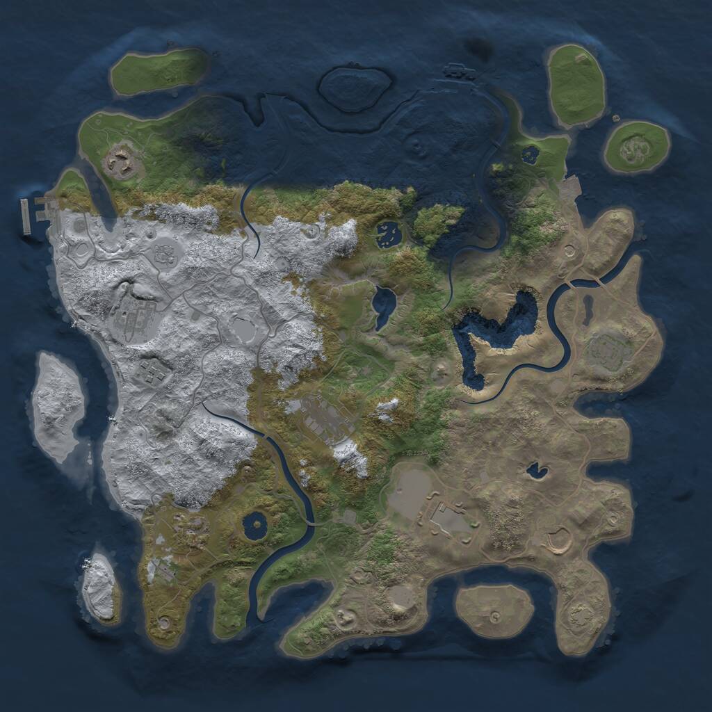 Rust Map: Procedural Map, Size: 4000, Seed: 738635, 15 Monuments