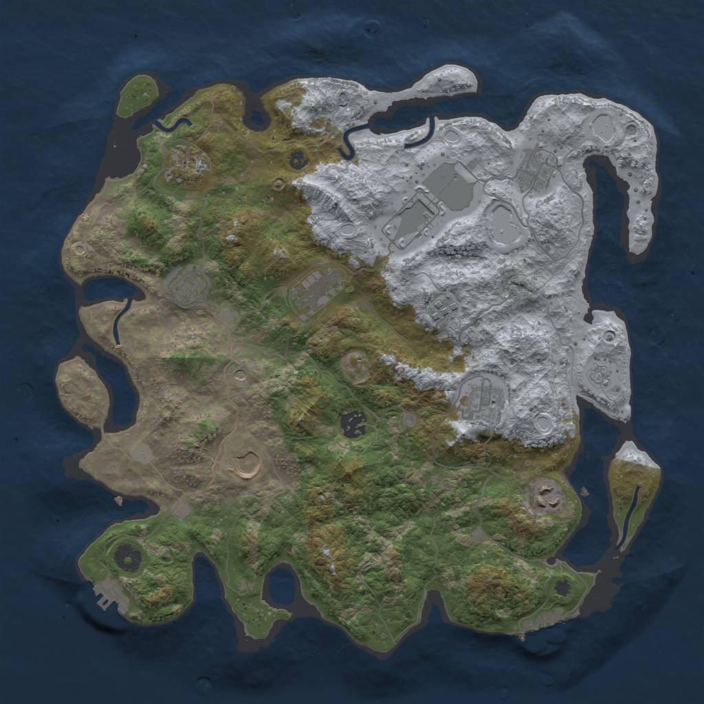 Rust Map: Procedural Map, Size: 3850, Seed: 977513564, 19 Monuments