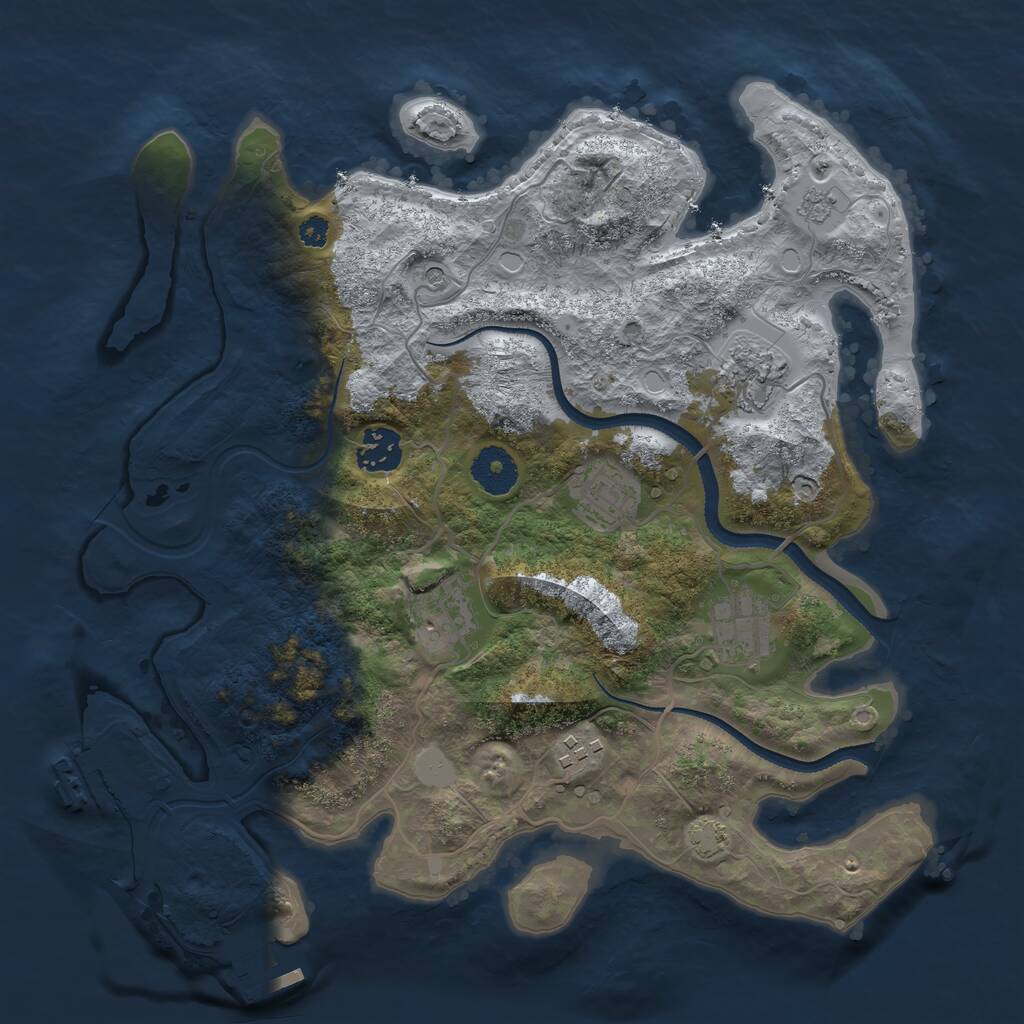 Rust Map: Procedural Map, Size: 3350, Seed: 502804380, 12 Monuments