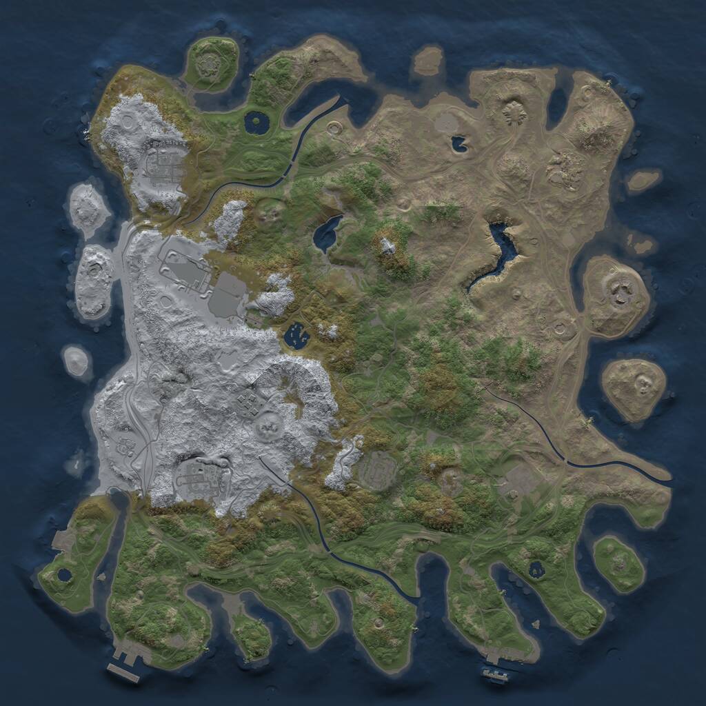 Rust Map: Procedural Map, Size: 4250, Seed: 2135148248, 15 Monuments