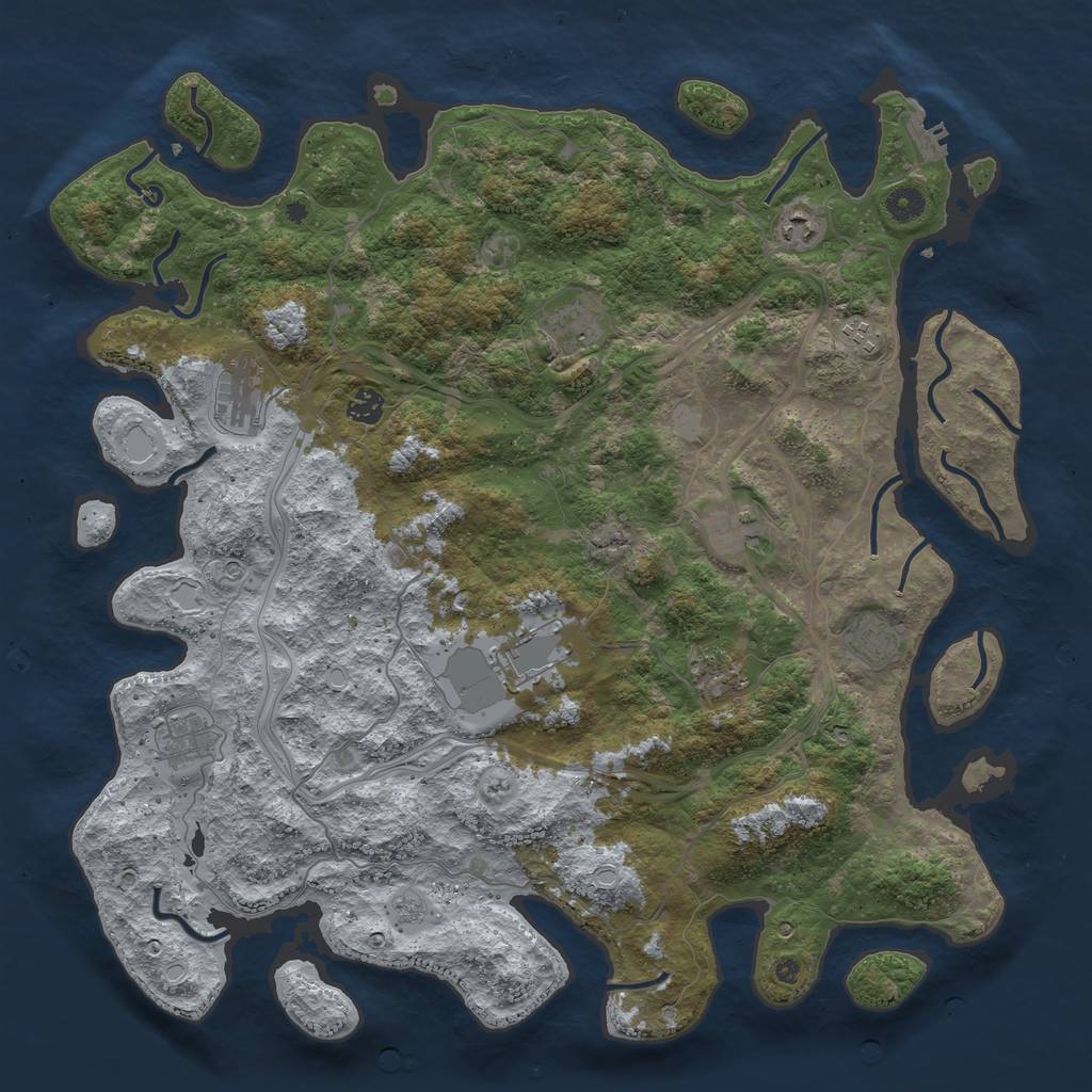 Rust Map: Procedural Map, Size: 4500, Seed: 710, 18 Monuments