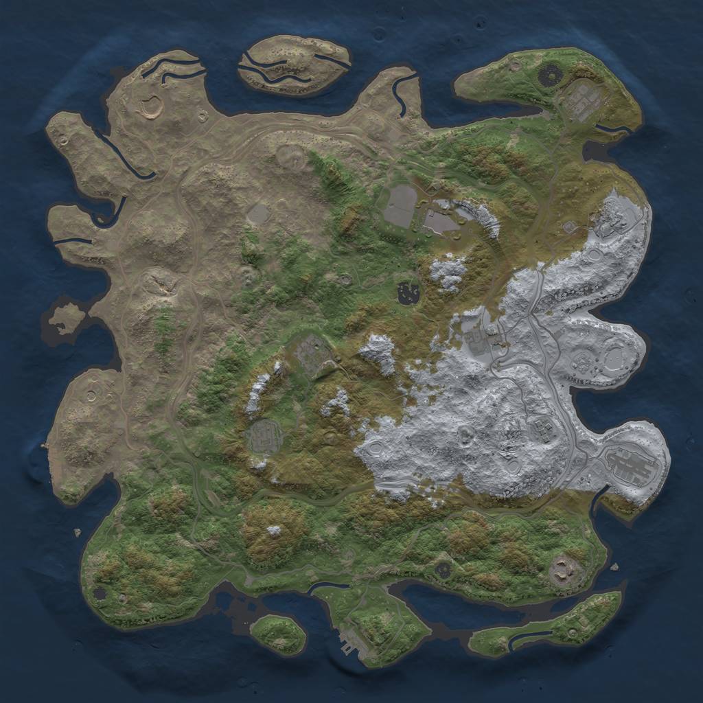 Rust Map: Procedural Map, Size: 4500, Seed: 6737, 20 Monuments