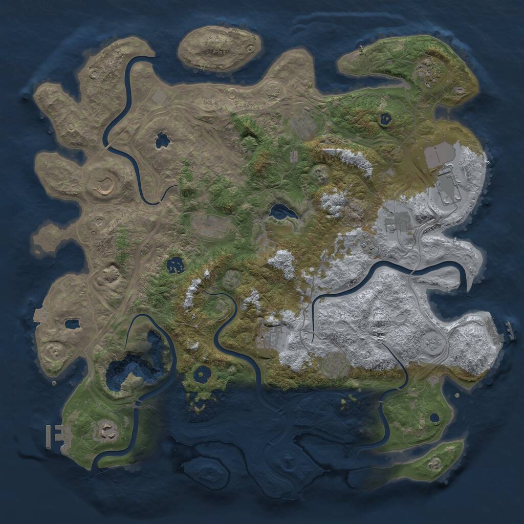 Rust Map: Procedural Map, Size: 4500, Seed: 6737, 17 Monuments