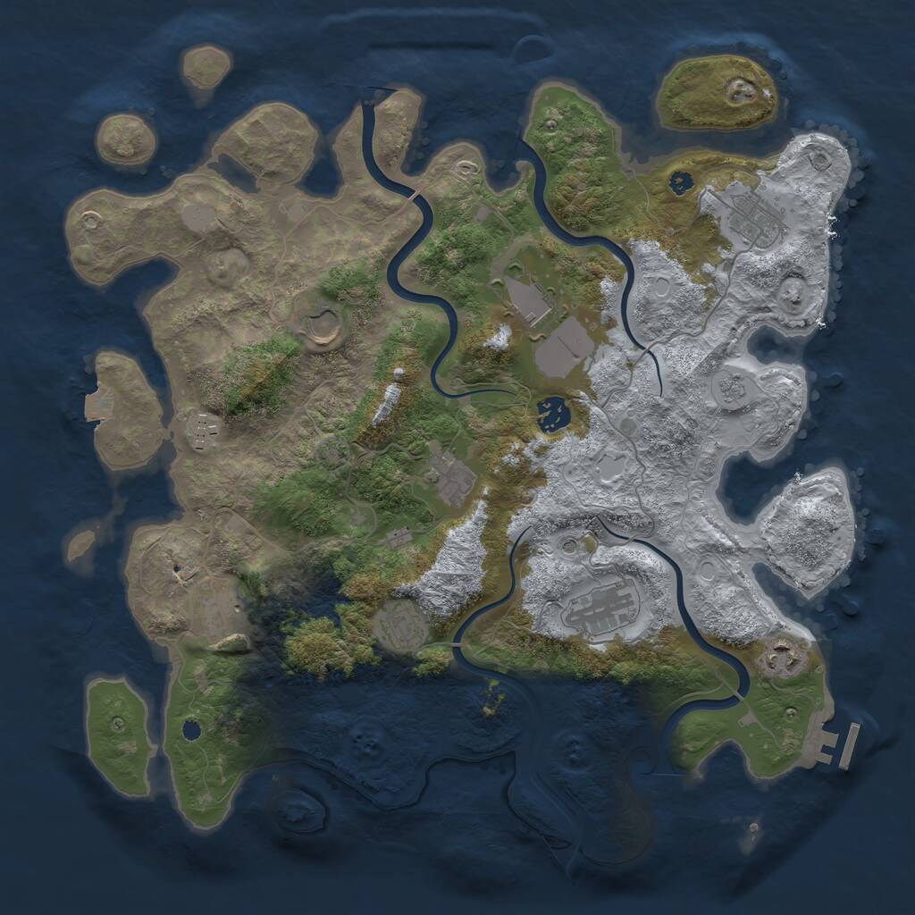 Rust Map: Procedural Map, Size: 3925, Seed: 335115033, 15 Monuments