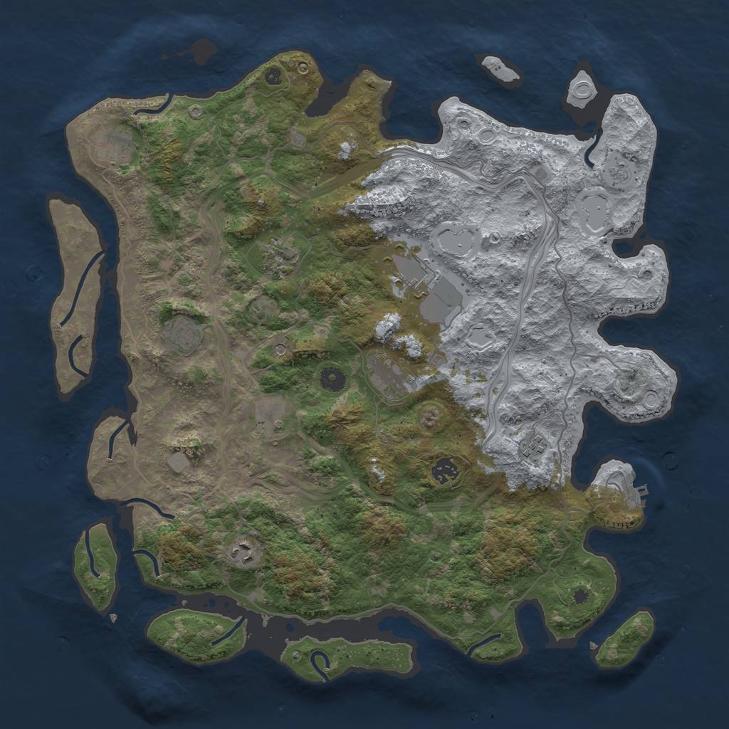 Rust Map: Procedural Map, Size: 4350, Seed: 45981, 17 Monuments