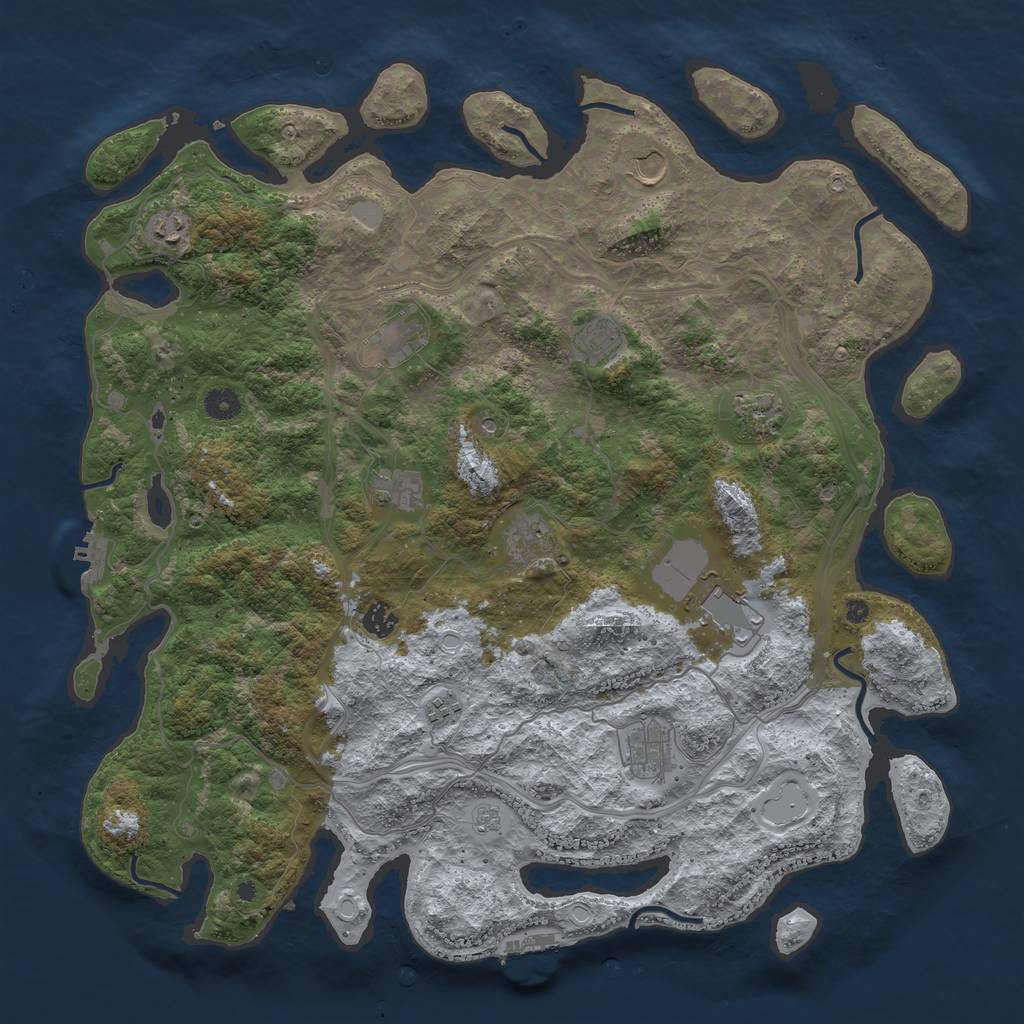 Rust Map: Procedural Map, Size: 4500, Seed: 897594731, 20 Monuments