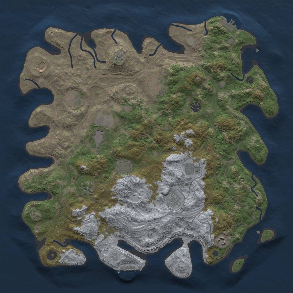 Rust Map: Procedural Map, Size: 4250, Seed: 1972, 20 Monuments