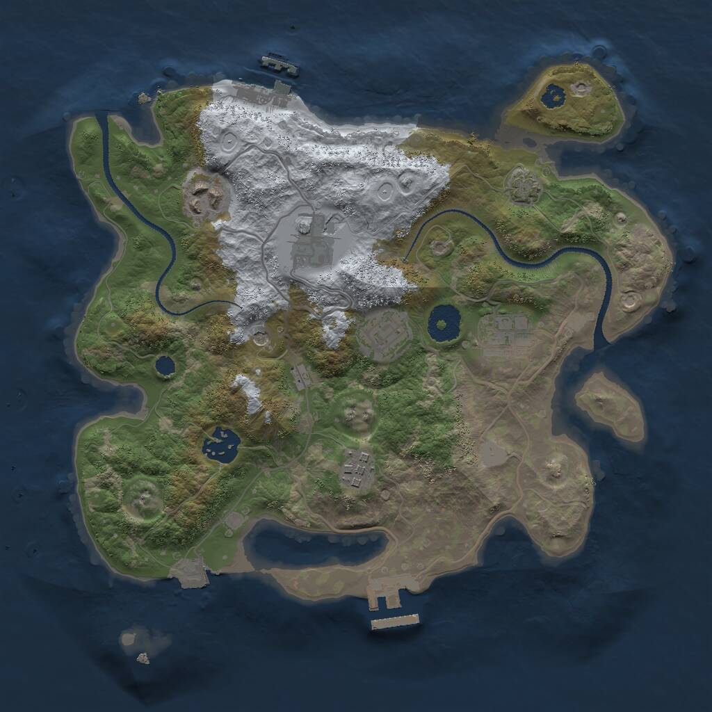 Rust Map: Procedural Map, Size: 3000, Seed: 656845638, 11 Monuments