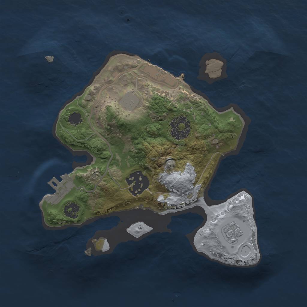 Rust Map: Procedural Map, Size: 2000, Seed: 8675, 9 Monuments
