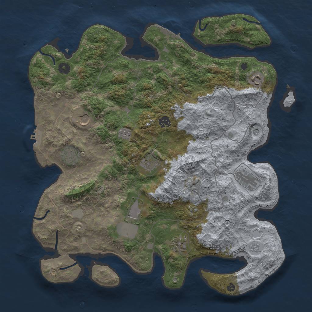 Rust Map: Procedural Map, Size: 4000, Seed: 862024714, 18 Monuments