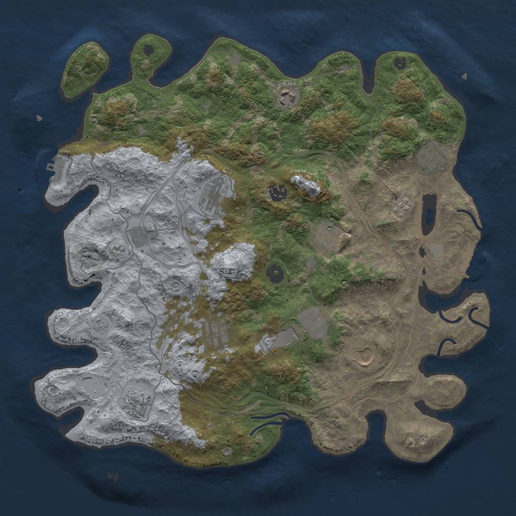 Rust Map: Procedural Map, Size: 4250, Seed: 808653880, 20 Monuments