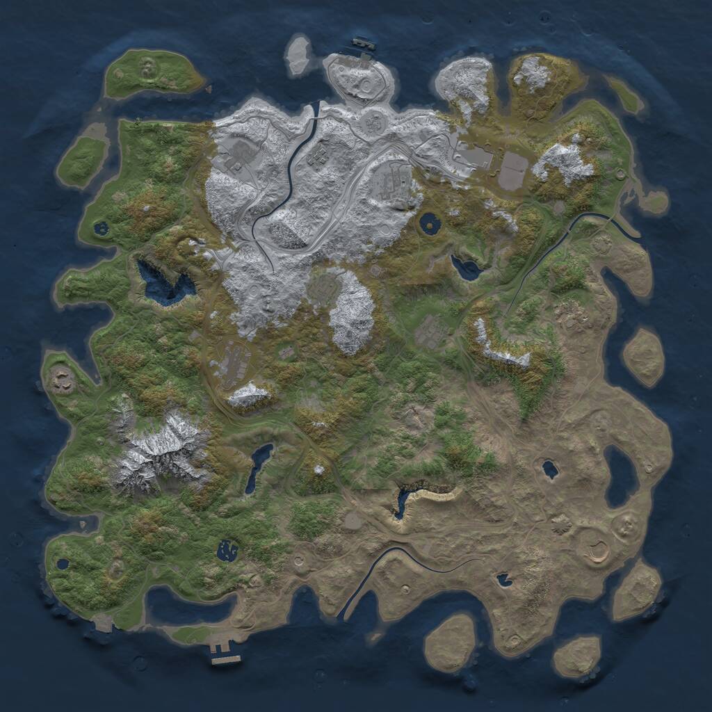 Rust Map: Procedural Map, Size: 5000, Seed: 656845638, 17 Monuments