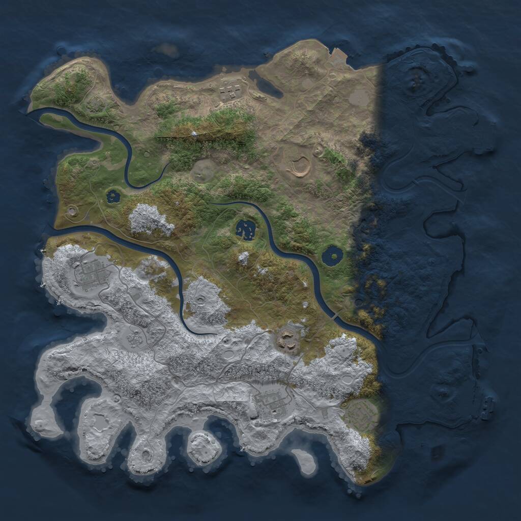 Rust Map: Procedural Map, Size: 3800, Seed: 14253, 13 Monuments
