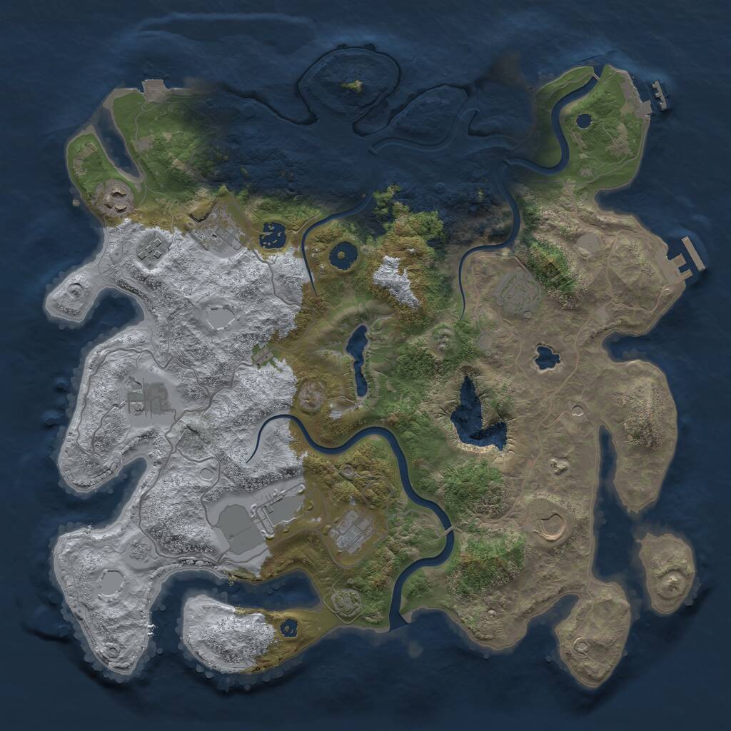 Rust Map: Procedural Map, Size: 4000, Seed: 4908, 15 Monuments