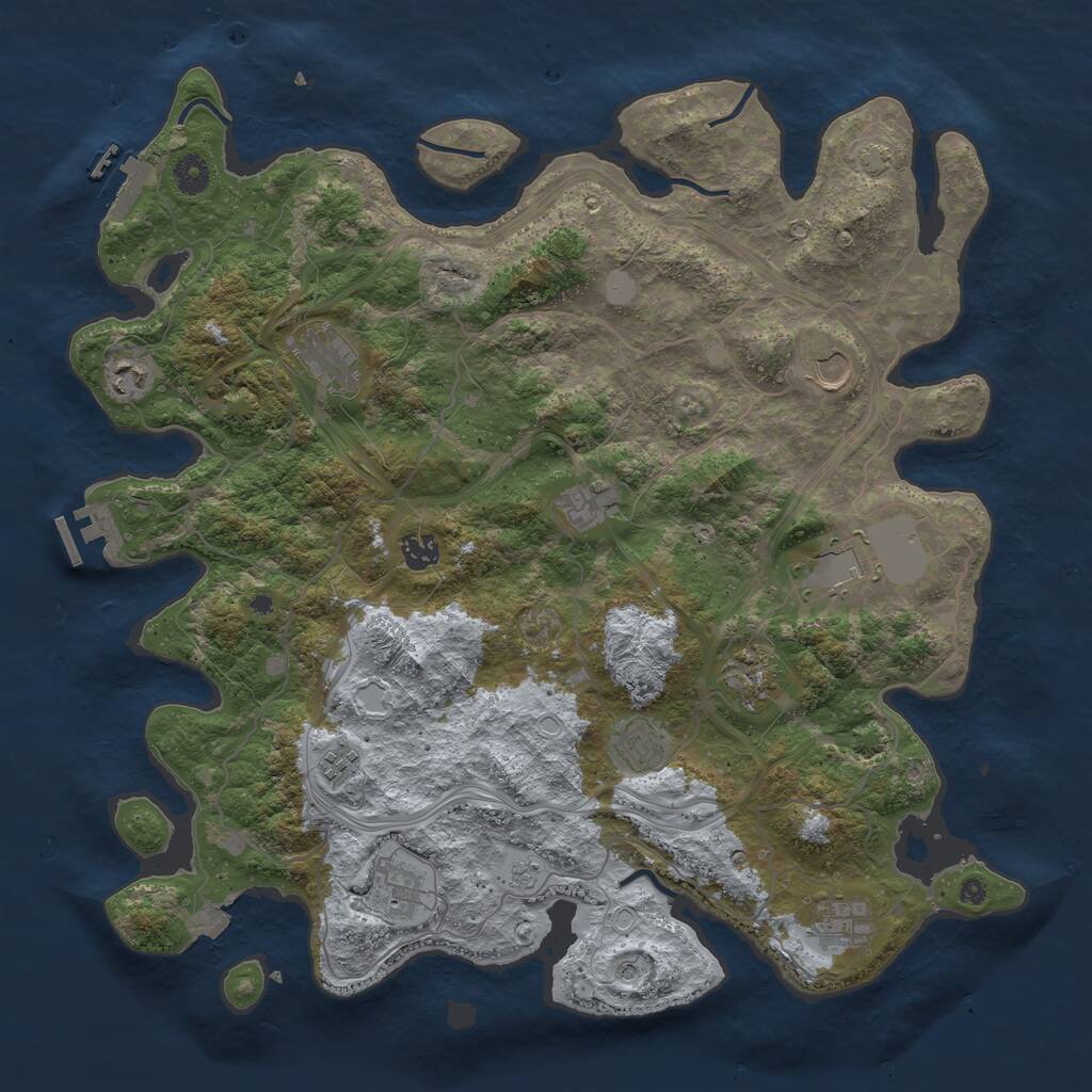 Rust Map: Procedural Map, Size: 4250, Seed: 756086680, 17 Monuments
