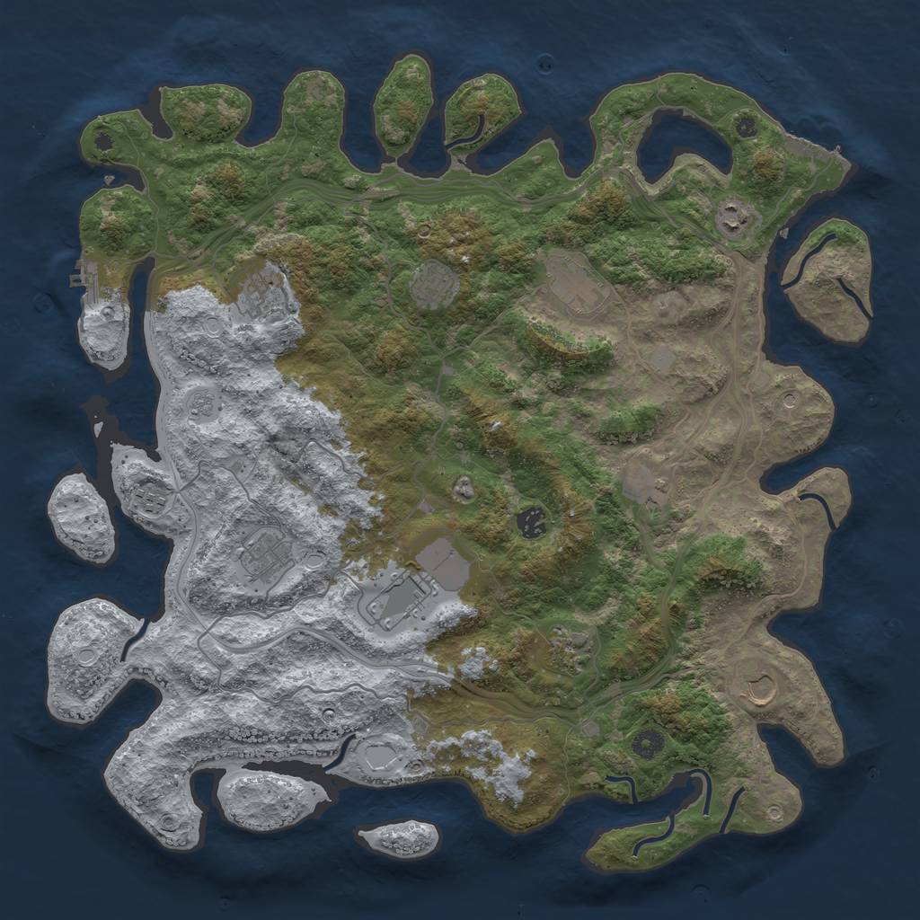 Rust Map: Procedural Map, Size: 4500, Seed: 802053005, 20 Monuments