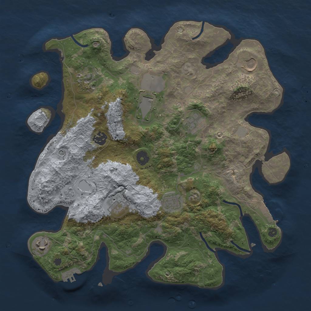 Rust Map: Procedural Map, Size: 3500, Seed: 4545452, 17 Monuments