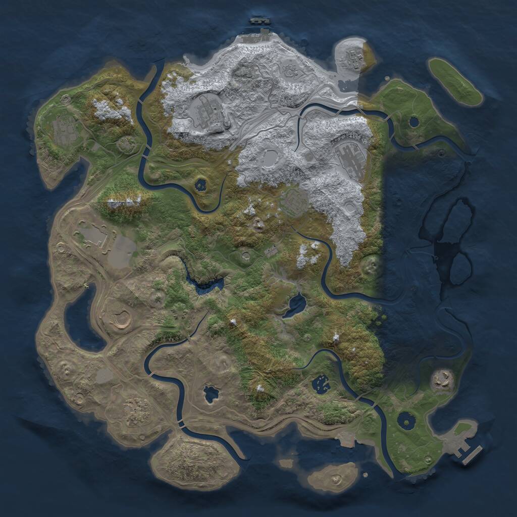 Rust Map: Procedural Map, Size: 4250, Seed: 1008118169, 16 Monuments