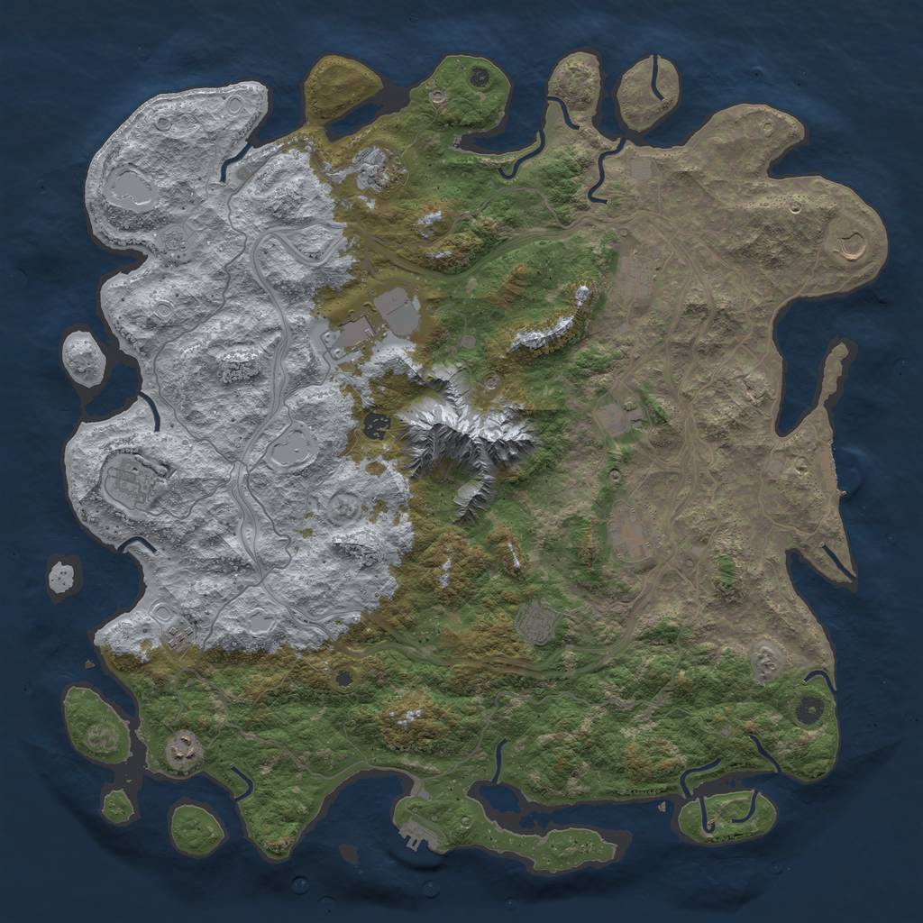 Rust Map: Procedural Map, Size: 5000, Seed: 1312808, 20 Monuments