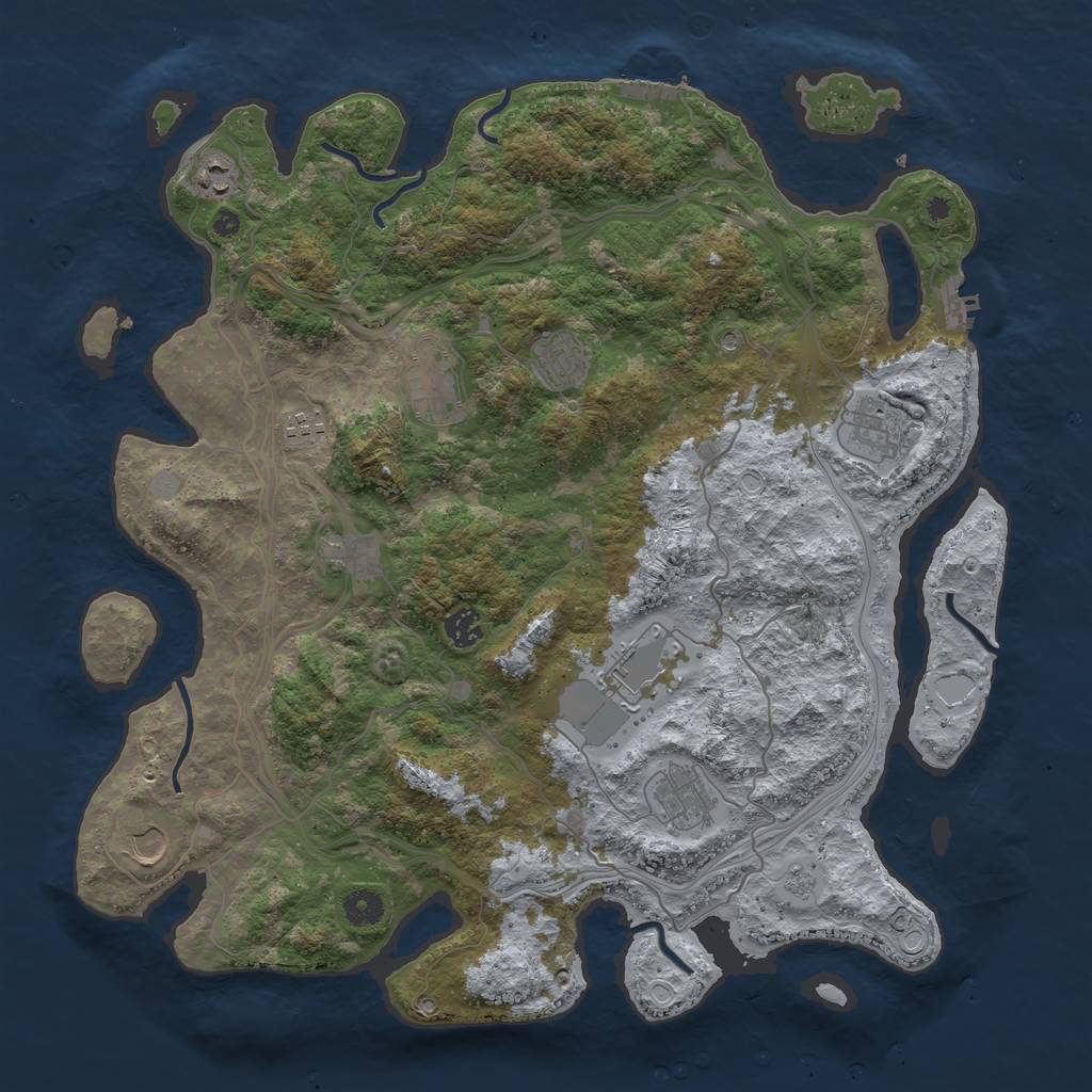 Rust Map: Procedural Map, Size: 4250, Seed: 233432014, 19 Monuments