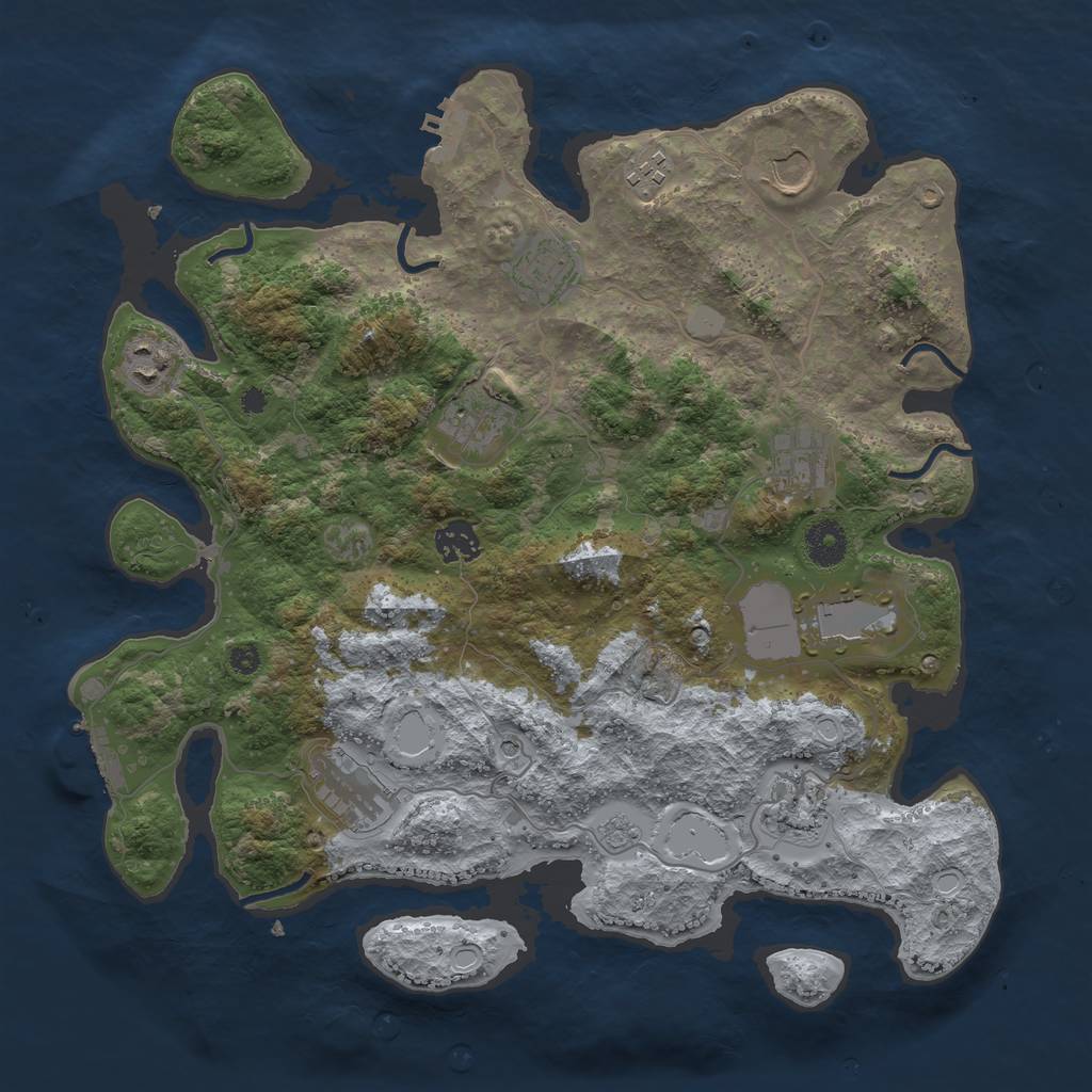 Rust Map: Procedural Map, Size: 3700, Seed: 28146, 19 Monuments