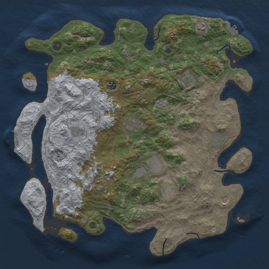 Rust Map: Procedural Map, Size: 4350, Seed: 2007, 20 Monuments