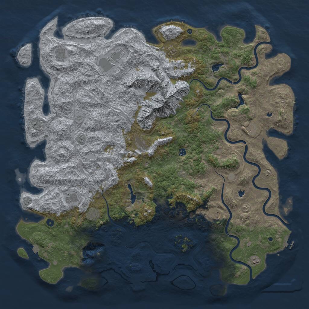 Rust Map: Procedural Map, Size: 6000, Seed: 3164582, 17 Monuments