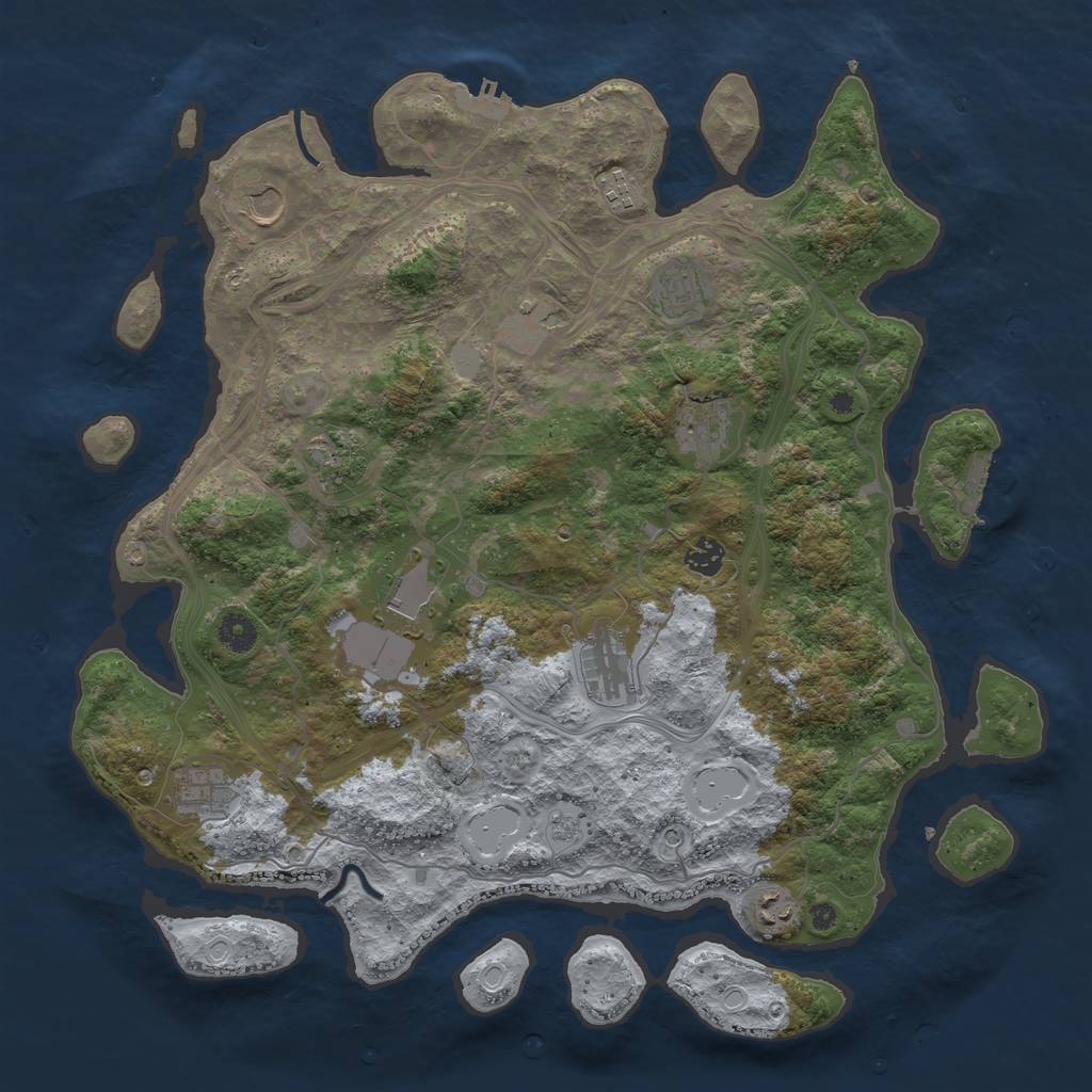 Rust Map: Procedural Map, Size: 4250, Seed: 1067390310, 20 Monuments