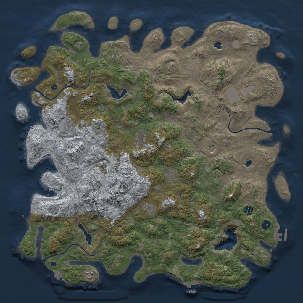 Rust Map: Procedural Map, Size: 5000, Seed: 20012002, 17 Monuments