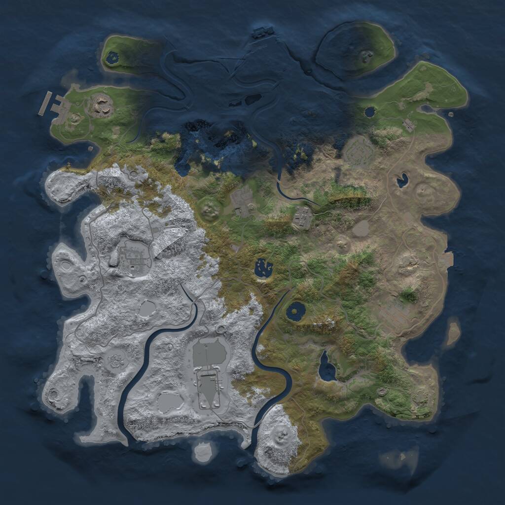 Rust Map: Procedural Map, Size: 4000, Seed: 257426, 14 Monuments