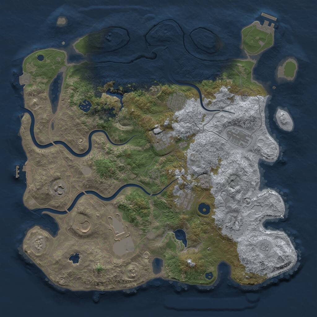Rust Map: Procedural Map, Size: 4000, Seed: 1989480785, 16 Monuments