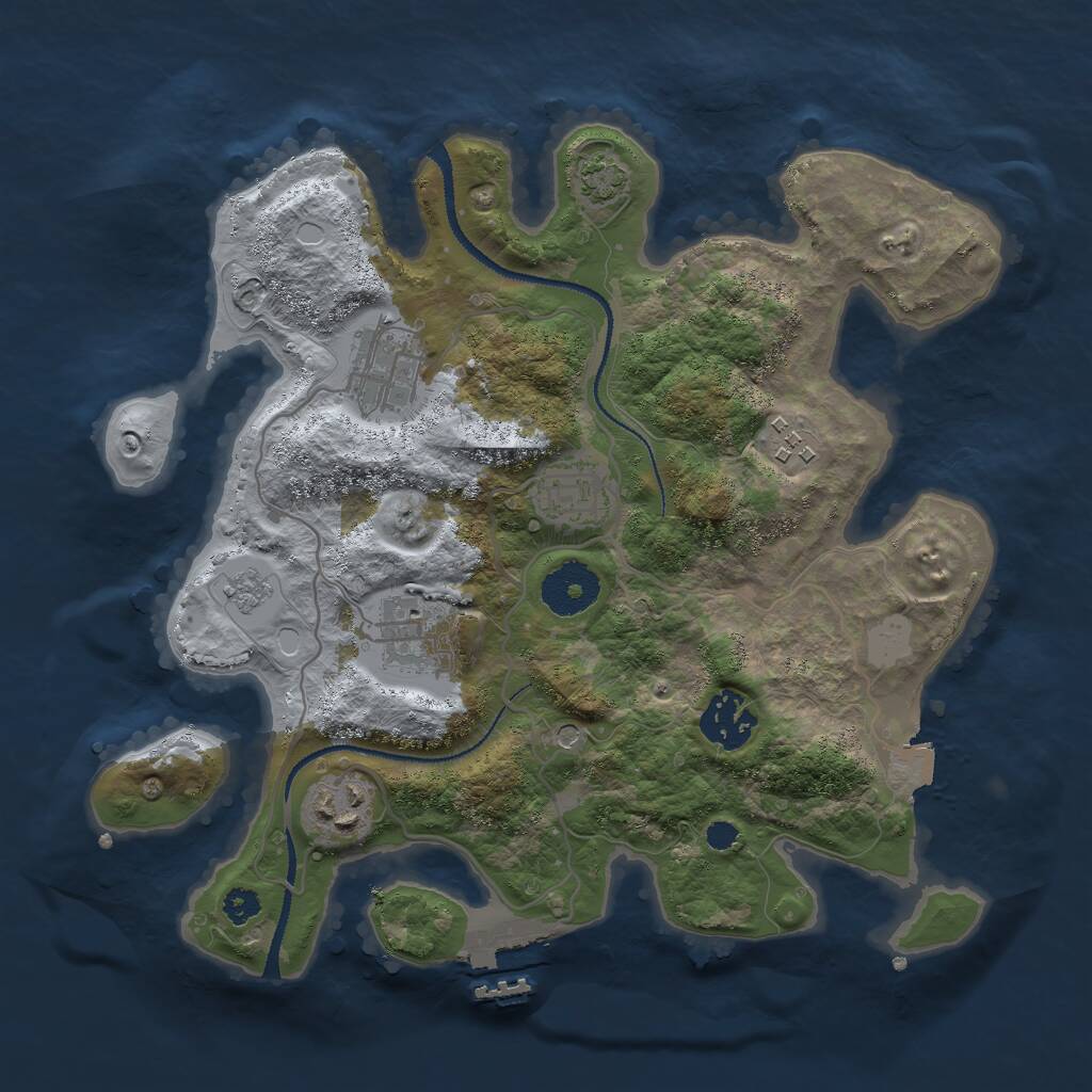 Rust Map: Procedural Map, Size: 3000, Seed: 2860549, 11 Monuments