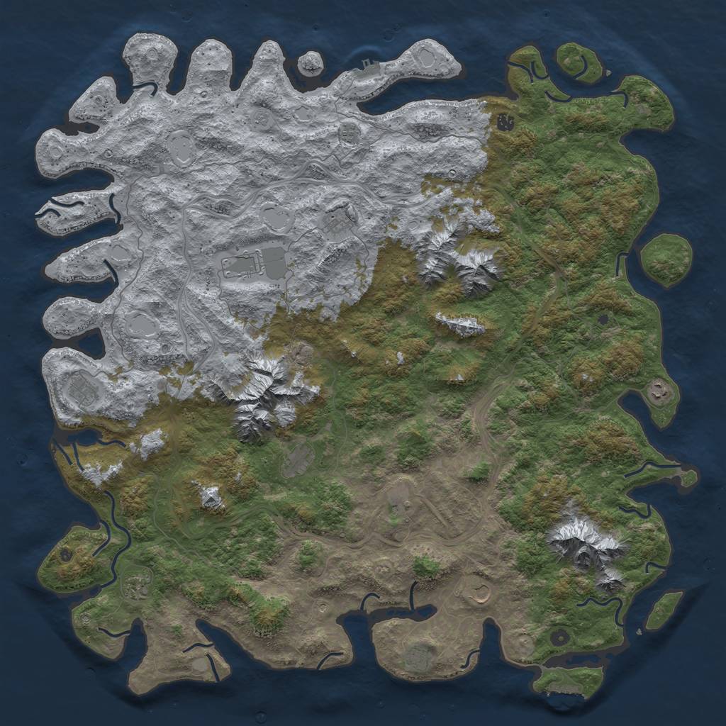 Rust Map: Procedural Map, Size: 6000, Seed: 2484, 20 Monuments