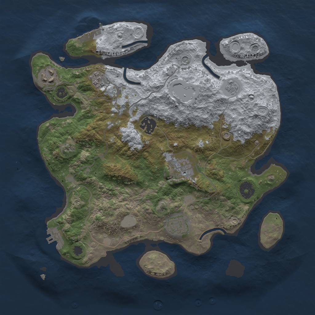 Rust Map: Procedural Map, Size: 3000, Seed: 6829547, 14 Monuments