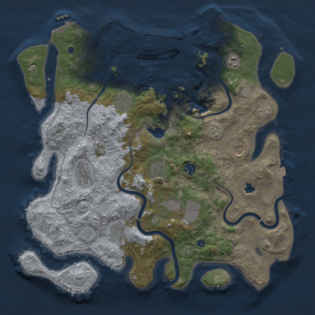 Rust Map: Procedural Map, Size: 4000, Seed: 1344526576, 15 Monuments