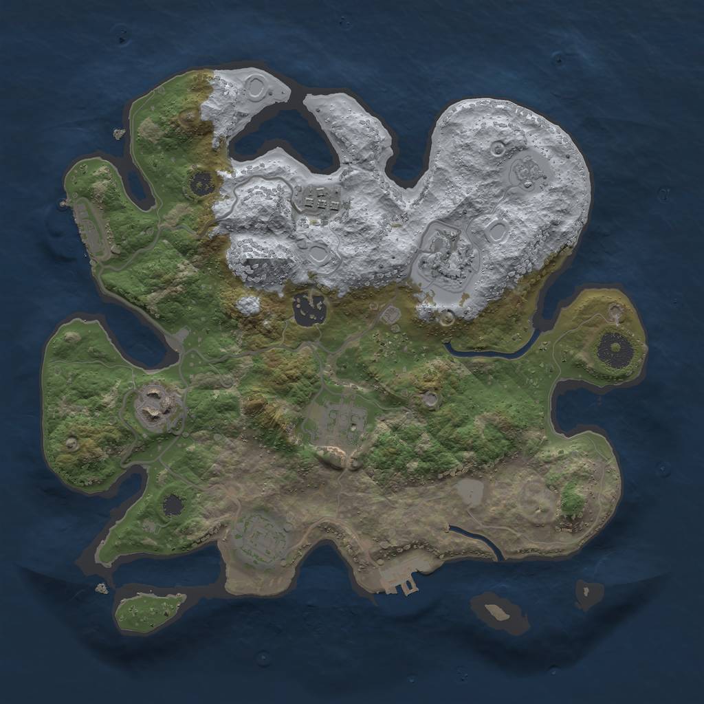 Rust Map: Procedural Map, Size: 3000, Seed: 420424650, 14 Monuments