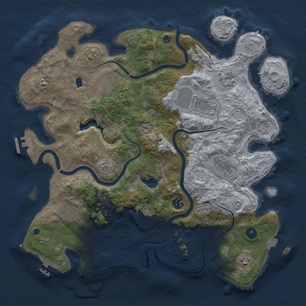Rust Map: Procedural Map, Size: 4000, Seed: 8443, 15 Monuments