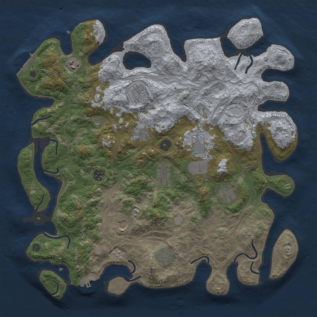 Rust Map: Procedural Map, Size: 4250, Seed: 30405, 19 Monuments
