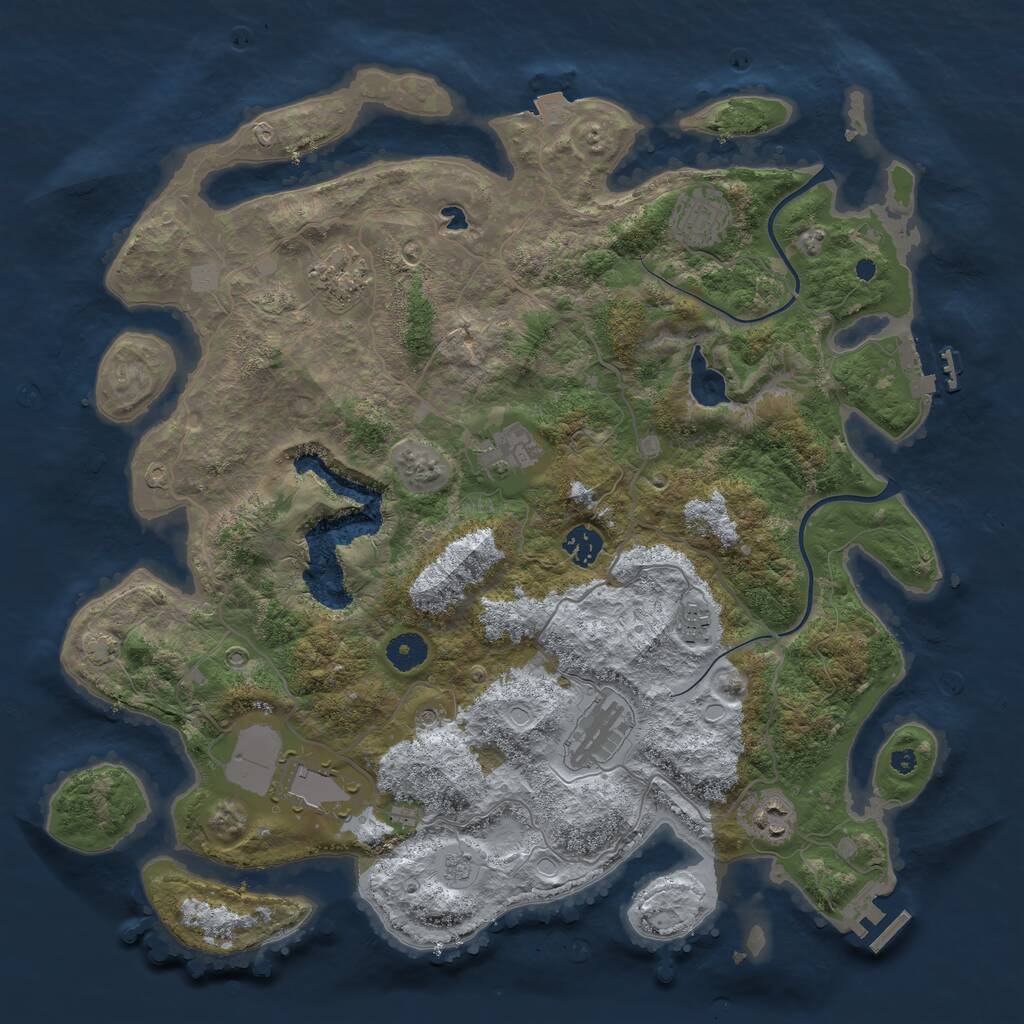 Rust Map: Procedural Map, Size: 4000, Seed: 8892, 14 Monuments