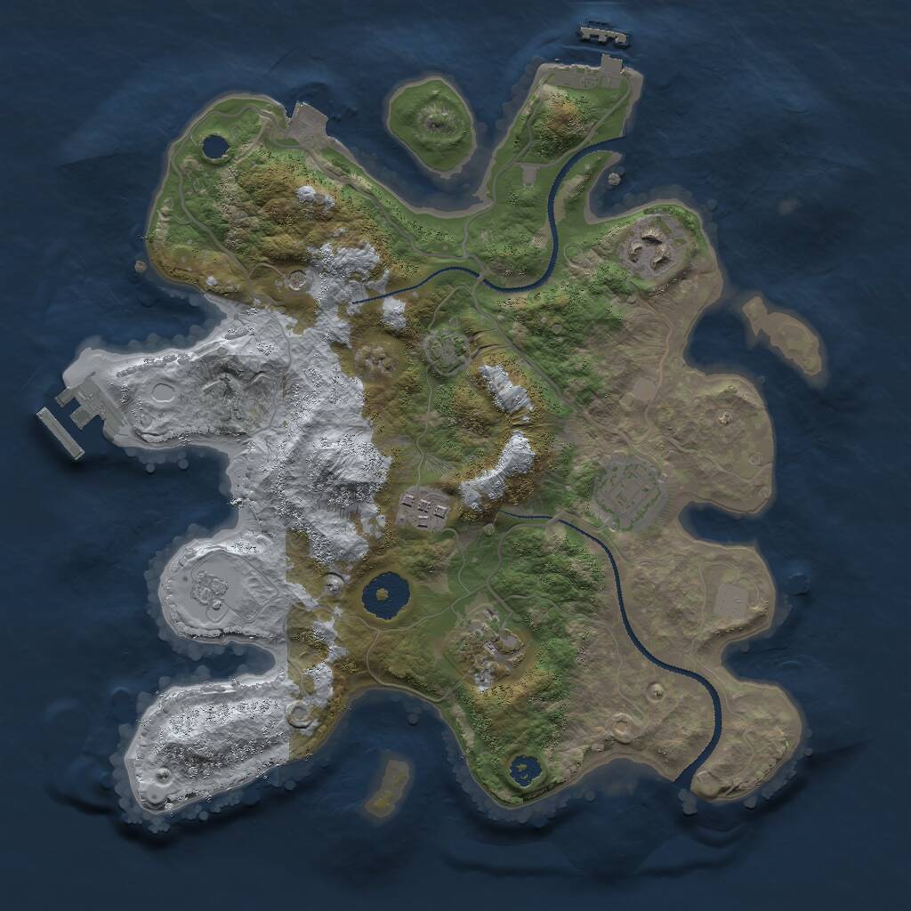 Rust Map: Procedural Map, Size: 3000, Seed: 704500531, 10 Monuments
