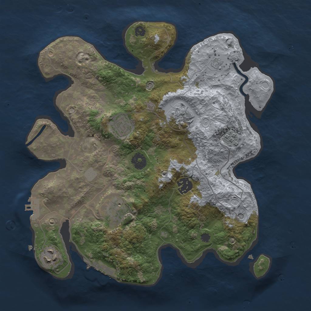 Rust Map: Procedural Map, Size: 3000, Seed: 1441519083, 15 Monuments